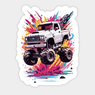 Monster Truck splash art retro vintage 80s design Sticker